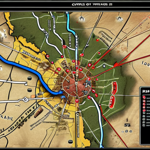 ** A detailed tactical map of a Sudden Attack game level, highlighting key strategic points, routes, and cover locations. The map should be visually clear and easy to understand, resembling a military-style planning document.

**