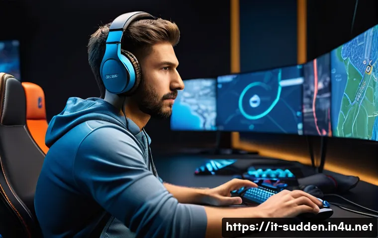 서든어택 게임 코칭 서비스 - A focused esports coaching scene featuring an expert coach guiding a young Italian gamer in a modern...
