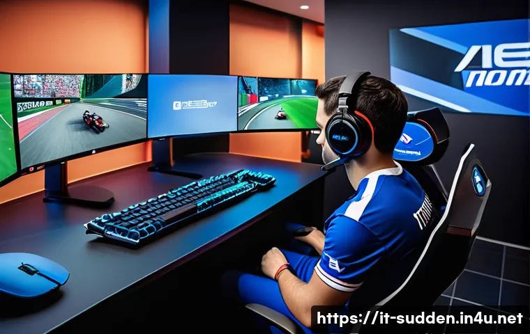 서든어택 e스포츠 팀 정보 - A dynamic esports team room setting featuring an Italian professional gaming team intensely communic...