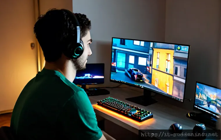 Home 15 서든어택 클랜 가입 방법 - Photorealistic Italian young adult gamer at a tidy apartment desk in Milan, using a gaming PC with a...